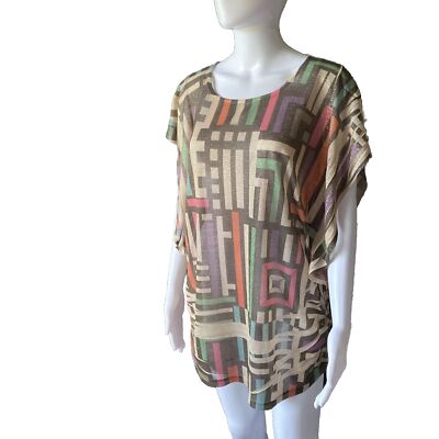 2 Metallic Blouses 3XL SemiSheer 2 Tunic Tops Women BatWIngSS MoaMoa Collection