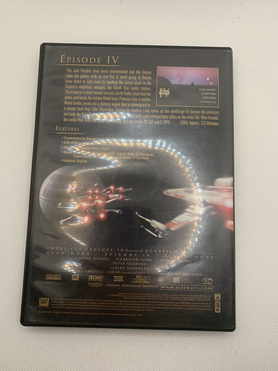 Star Wars Episode 4 A New Hope dvd Full Screen | eBay Star Wars Episode 4 A New Hope dvd Full Screen | eBay