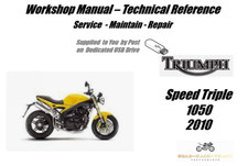 Triumph Speed Triple 1050 Service Reparatur Werkstatthandbuch USB 2010