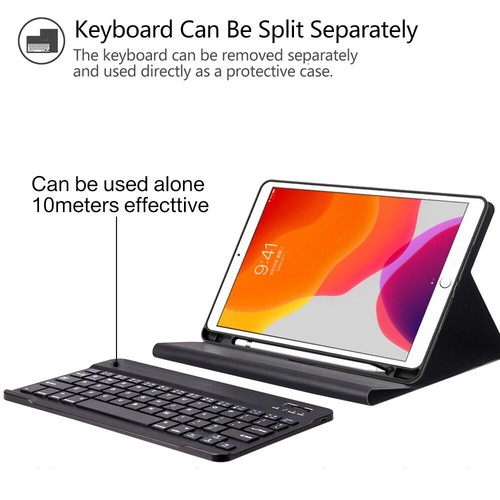 For iPad Air 13 5 4 Mini iPad 10.2" Pro 12.9" With Bluetooth Keyboard Case Cover - Picture 3 of 10