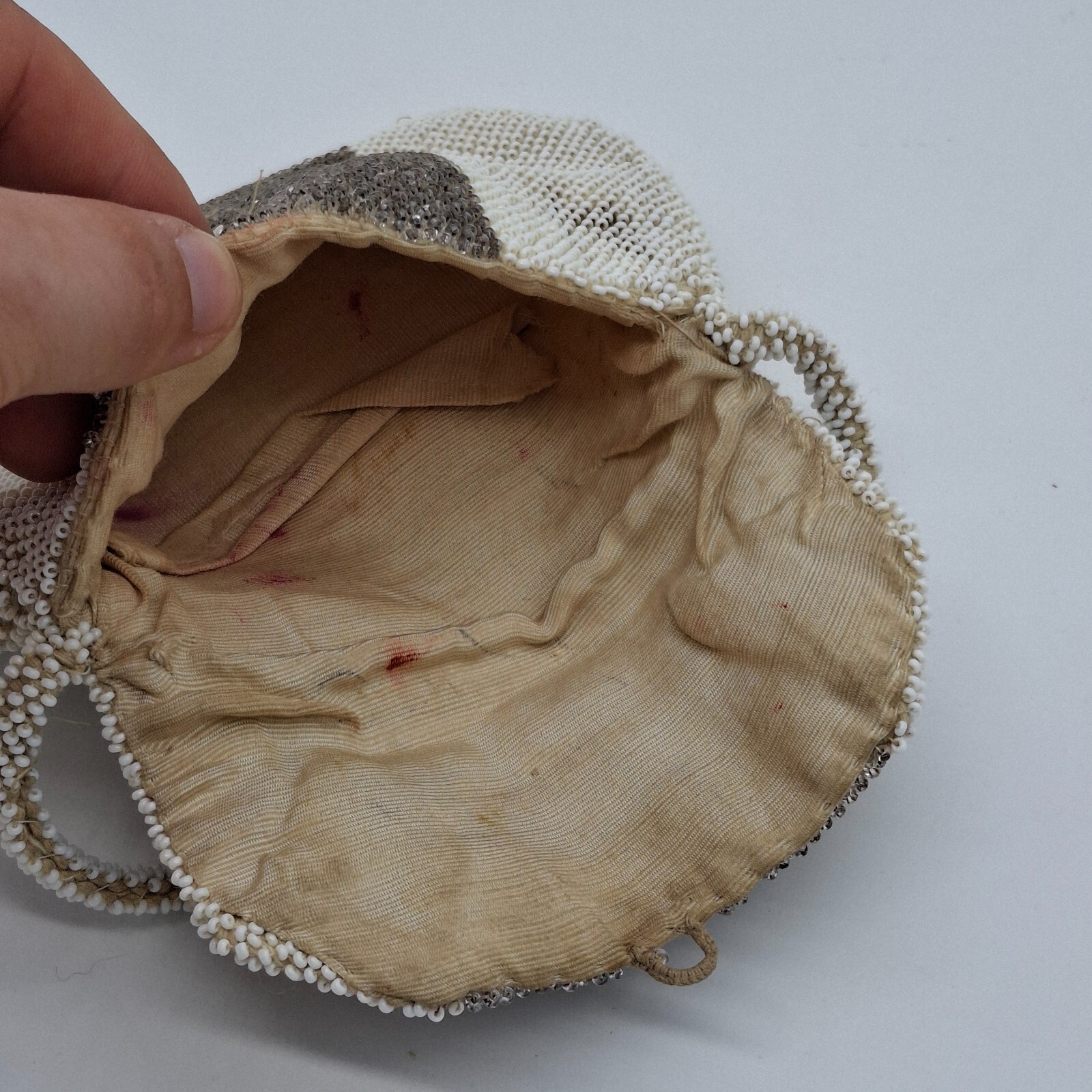 Vintage 1930-40s Art Deco Beaded Floral Lined Evening Bag image 5