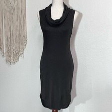 Spirit of Grace Cowl-neck Sleeveless Sweater Dress Black Size M