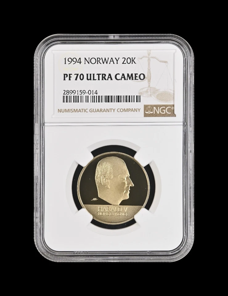 NORWAY. 1994, 20 Kroner - NGC PF70 - Top Pop 🥇 Harald V, Ancient Boat - Image 2 of 4