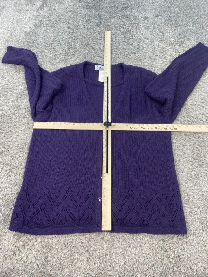 Cárdigan de Colección Jantzen Suéter Para Mujer Medio Púrpura 3D Tejido con Cable Cuello en V Lagenlook Foto 4 de 4