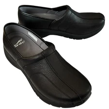 Dansko 39 Clogs Shoes Women Black Leather Work Comfort Slip Resistant Shaina NOS