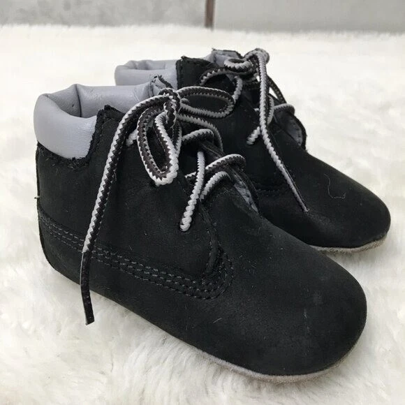 Timberland Bebé Infante Negro Gamuza Botas Talla 2 EE. UU. / 17 UE Foto 3 de 4