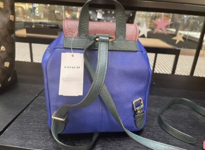 NWT Coach Pennie Backpack 22 In Colorblock-Sport Blue Multi  display picture 3