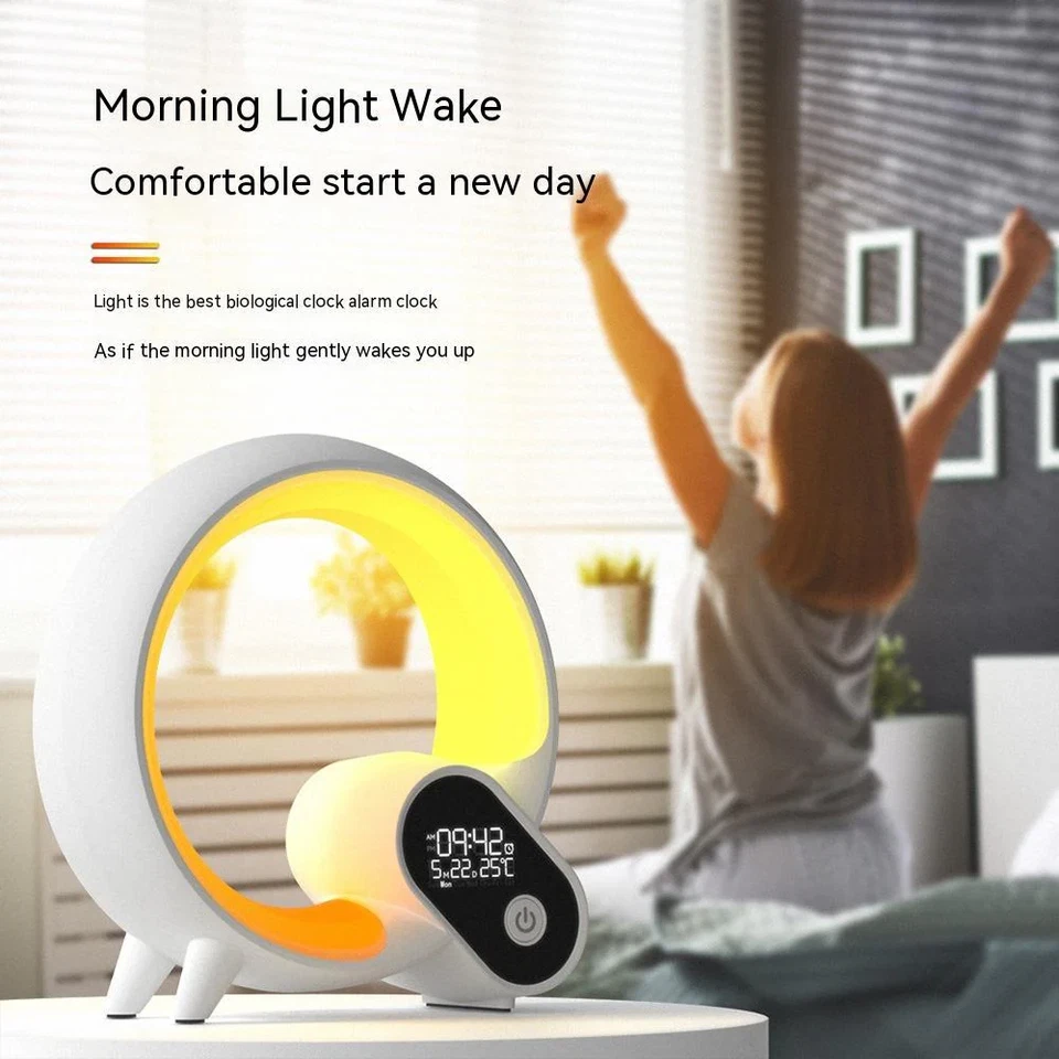Creative Q Light Analog Sunrise Digital Display Alarm Clock Bluetooth Audio Inte - Image 4 of 4