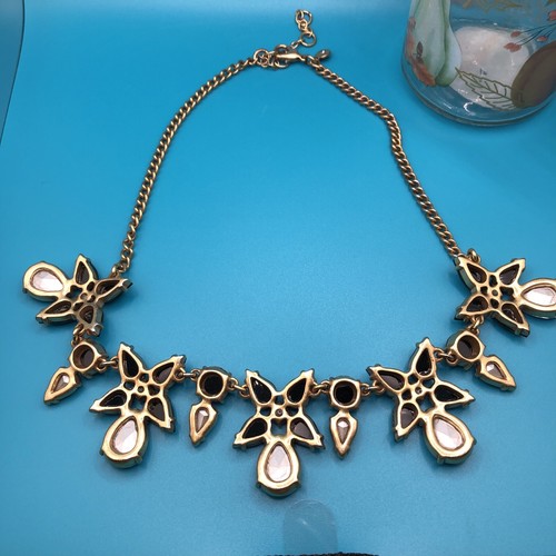 Collana girocollo resina nera Jcrew regalo moda donna gioielli tono oro - Foto 10 di 11