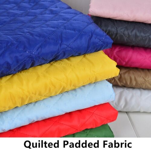 Quilted Padded Fabric Lining Cloth Thick Cotton DIY Coat Jacket Cushion Crafts - Afbeelding 1 van 28