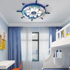 24.4" Modern Blue Ceiling Light Kid's Room Decor Chandelier Flush Mount Fixture