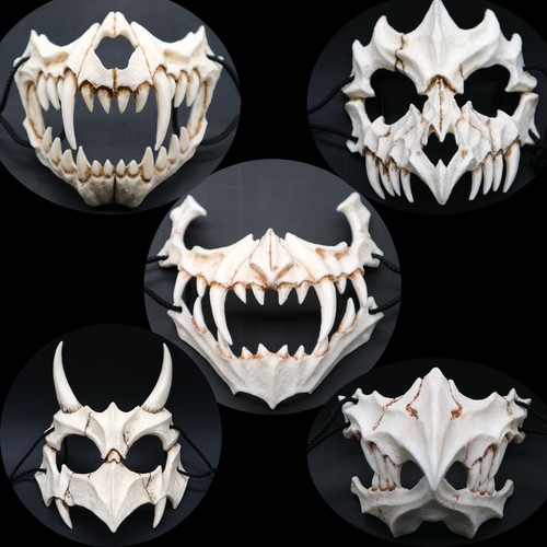 Japan Demon Samurai Cosplay Resin Mask Kabuki Oni Ninja Tengu Dragon Yaksa Tige