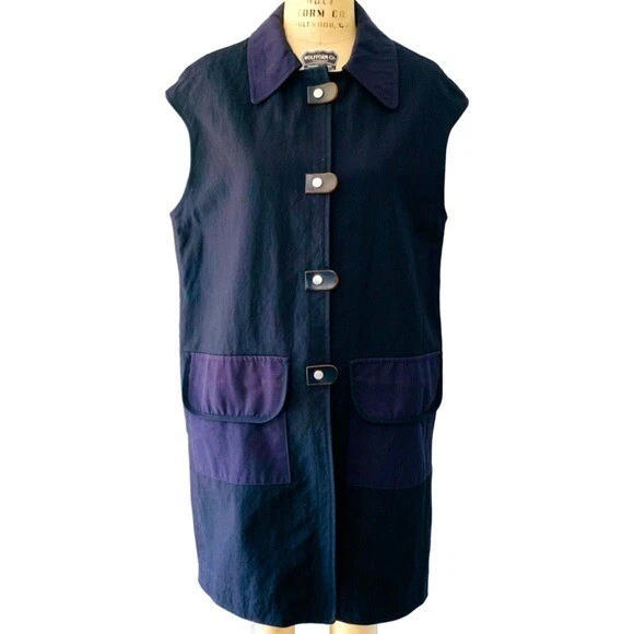 MARNI Summer Edition 2012 Midnight Blue Long utility Style Vest Size 36