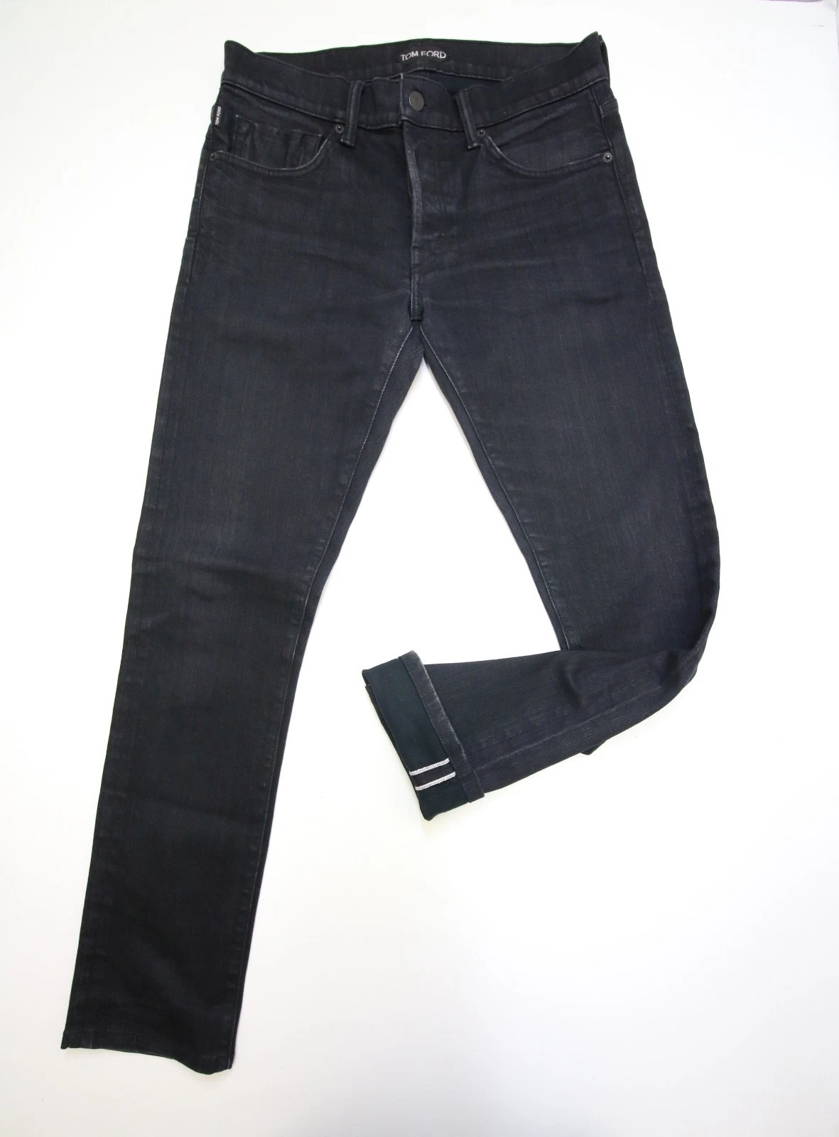 Tom Ford — Tom Ford TFD001 Slim Fit Selvedge Denim Jeans Black Mens 31 USA Made