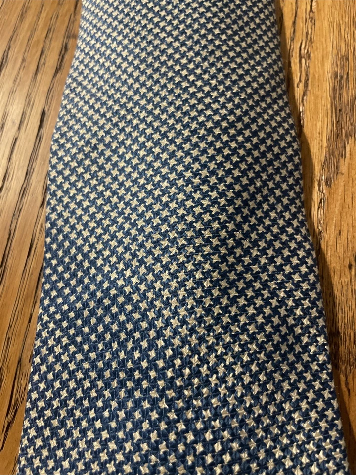 Винтажный мужской галстук EUC Abercrombie & Fitch шелк ручной работы с геометрическим узором сделано в США - Изображение 3 из 4