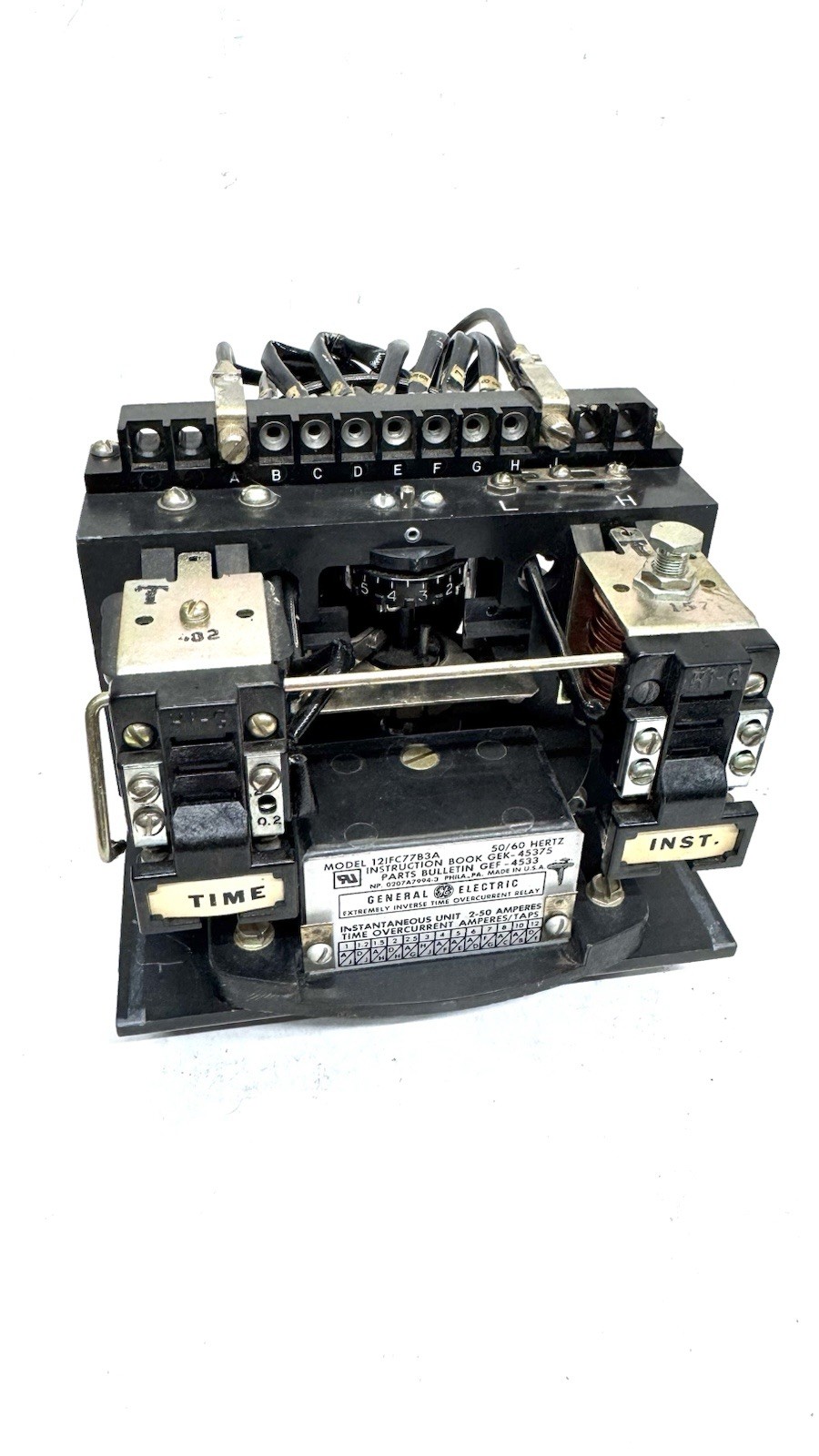 General Electric 12IFC77B3A Time OverCurrent Protection Relay 2-50 Amp (NO CASE)