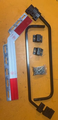 Used 28" Pair Mudflap Hangers Angled w/ Reflector Plates & Hardware Semi Truck