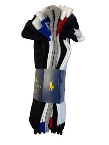 Polo Ralph Lauren Mens Six Pack Ankle Sport Socks in Multi Sock Size 10-13
