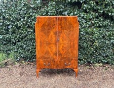 VINTAGE 1930'S ART DECO BURR WALNY COMPACTUM DRINKS CABINET