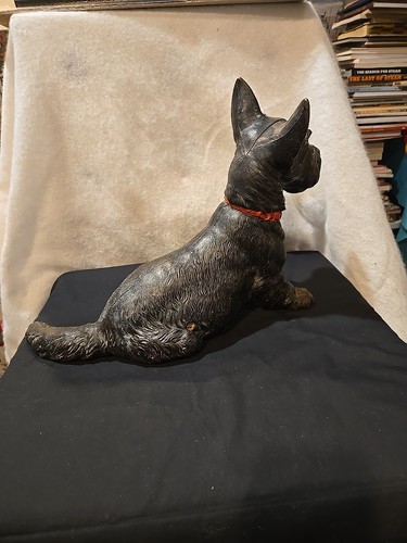 ANTIQUE HUBLEY 16" SCOTTISH TERRIER CAST IRON DOG DOORSTOP USA HUGE SCOTTIE DOG - Picture 9 of 23