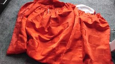 Red Lined Pencil Pleat Curtains with geometric self detail 45 in W 72 in L