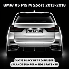 Rear Diffuser Lip Valance Bumper Gloss Black BMW X5 F15 M Sport Spats