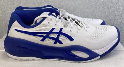 Asics Gel-Resolution X Men's Size 12.5 White Dark Cobalt Blue Tennis Sneakers