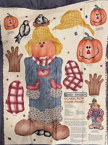 Vintage Daisy Kingdom Scarecrow Door Fabric Panel only