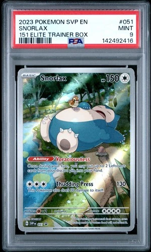 2023 POKEMON SVP EN-SV BLACK STAR PROMO 151 ELITE TRAINER BOX #051 SNORLAX PSA 9
