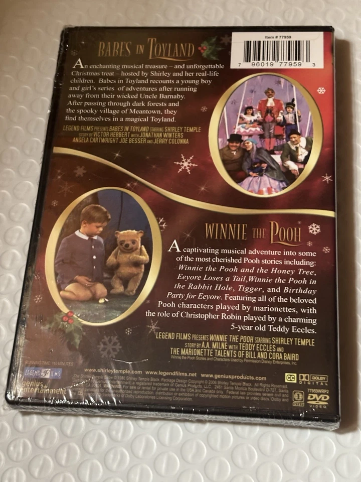 Shirley Temple Holiday Classics Winnie the Pooh Babes in Toyland NEW DVD Sealed - Image 2 of 2