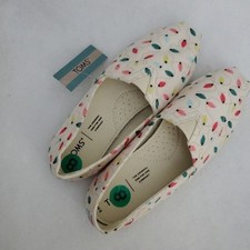 NWT TOMS Women's Belmont Natural Tree Light Print Slip-On Flats, Size 8