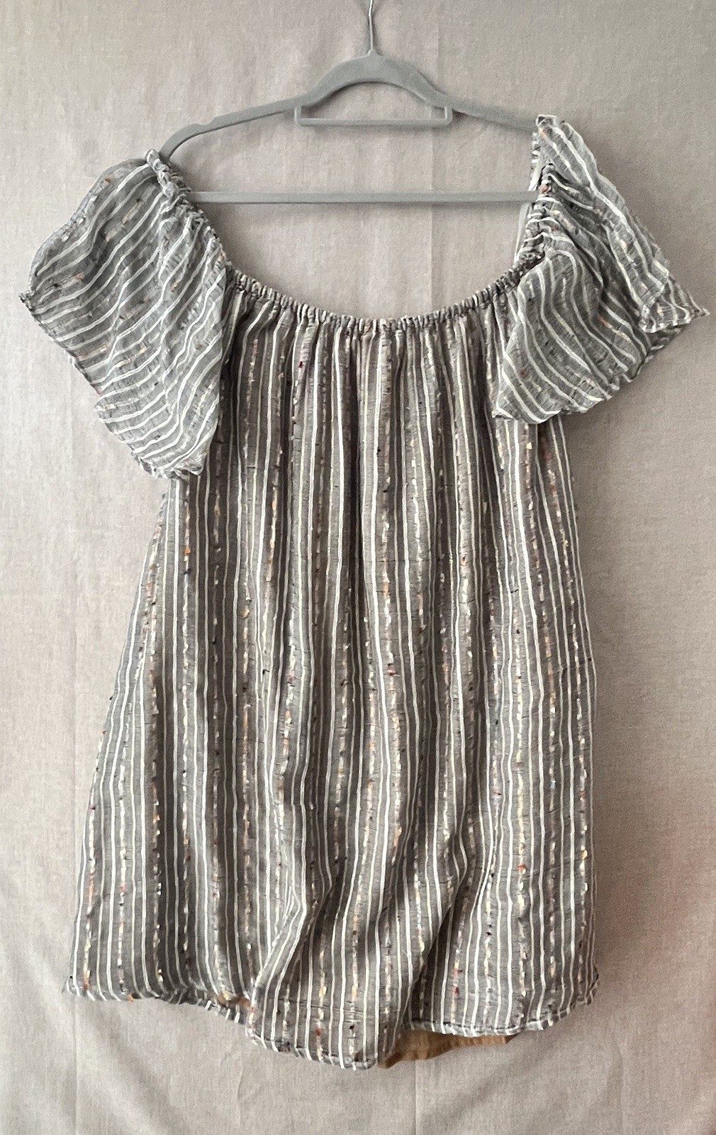 French Niche Brand Léonie Dress Off Shoulder Women’s Sz 12 Handcrafted RRP £335