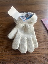 Childs 1 Sz Min-nits Chenille White Gloves