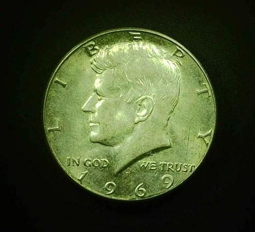 1969 D Kennedy Half Dollar 50C - 40% Silver  - AU Condition