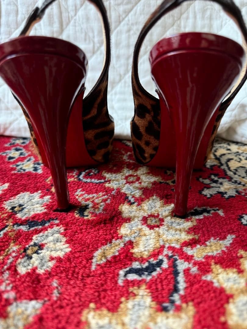 Rare Christian Louboutin Panther Hair Calf Sandals Leopard Size EU34.5/US4.5 thumbnail 2
