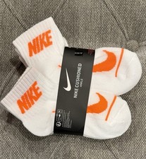 Nike Cushioned Ankle Socks Boys, 6-Pack, Orange/White, Ages 5-7