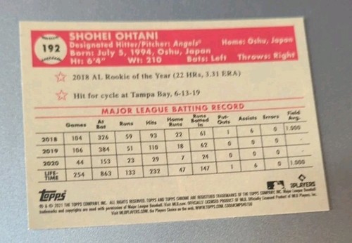 Shohei Ohtani 2021 Topps Chrome Platinum Anniversary Base #192 Angels Dodgers - Foto 2 di 2