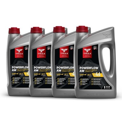 TRIAX Powerflow AW 46 - Multi-Viscosity Hydraulic Oil (1 Gallon - 4 Pack)