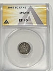 1862 Seated Liberty Half Dime : ANACS EF45