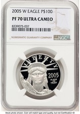 2005-W Proof Platinum Eagle 1 oz Brown Label NGC PF70 2352.00 per troy oz