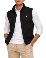 Lyle & Scott Mesh Back Softshell Funnel Neck Gilet Jet Black