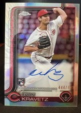 Topps 2025 Chrome Evan Kravetz Rookie Autograph Refractor /499 Reds