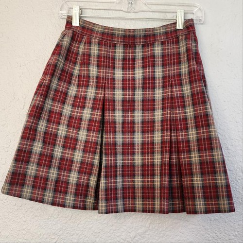 DENNIS Girl's School Uniform Plaid Skirt - 25" Waist - Picture 1 of 7