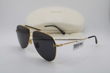 NEW TOM FORD TF 1018 30A BRADY BLACK GOLD AVIATOR AUTHENTIC SUNGLASSES 60-11