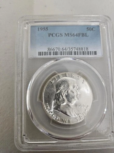 1955 PCGS MS 64 FBL Franklin Half Dollar Great Strike S/N 86670.64/35748818