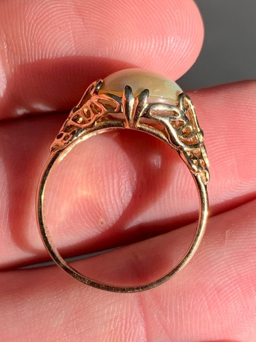 14ct gold baroque pearl ring 5 grams - Picture 5 of 8