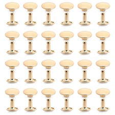 50 Sets 8mm Cap x 8mm Post Gold Leather Double Cap Rivets Metal Studs Craft