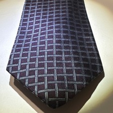 Barney New York Men's Silk Woven Geometric Tie Purple Blue Classic Style