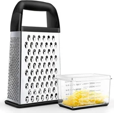 Cheese Grater With Container Professional Box Grater With 4 Sides Stainless For