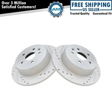 Brake Rotor Performance Drilled Slotted G-Coated Rear Pair for Lexus